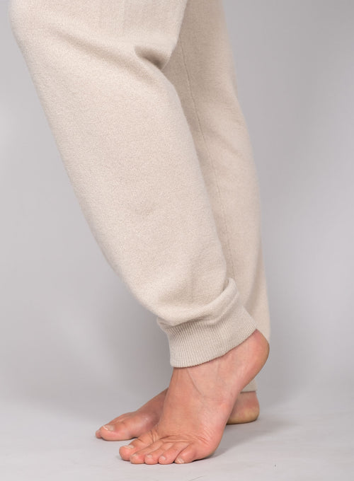 Kristin Cashmere Joggers Beige Sand