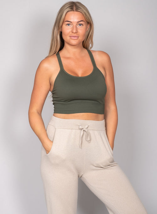 Kristin Cashmere Joggers Beige Sand