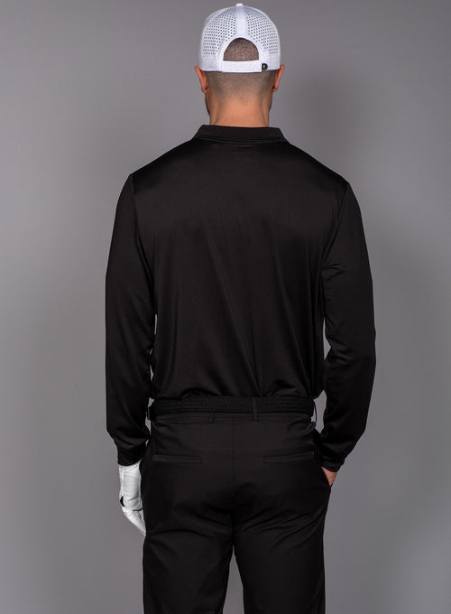 Men's Performance Long Sleeve Polo Black