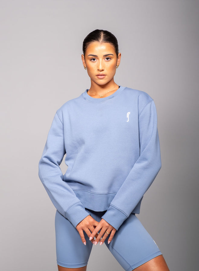 Women's Paris Sweatshirt Solid Blue