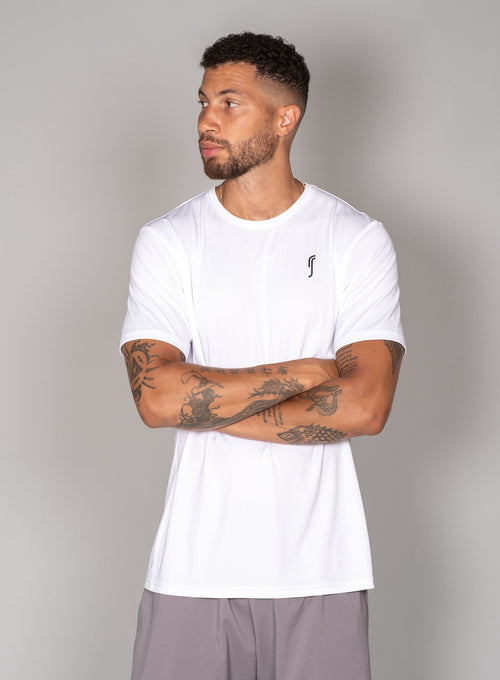 Men's Performance Tee - Side Mesh White