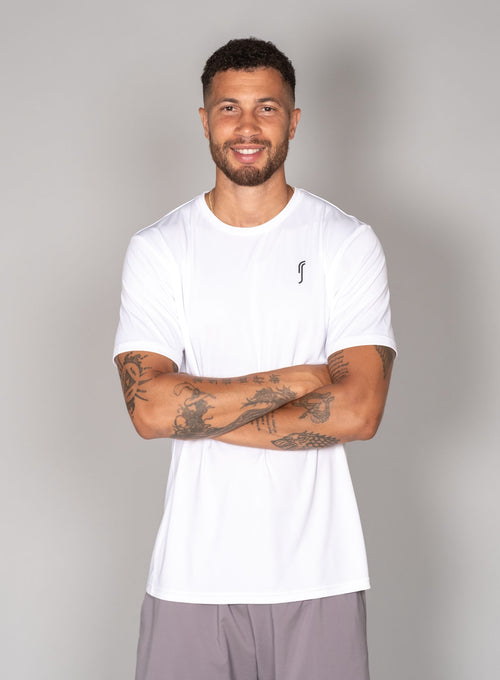 Men's Performance Tee - Side Mesh White