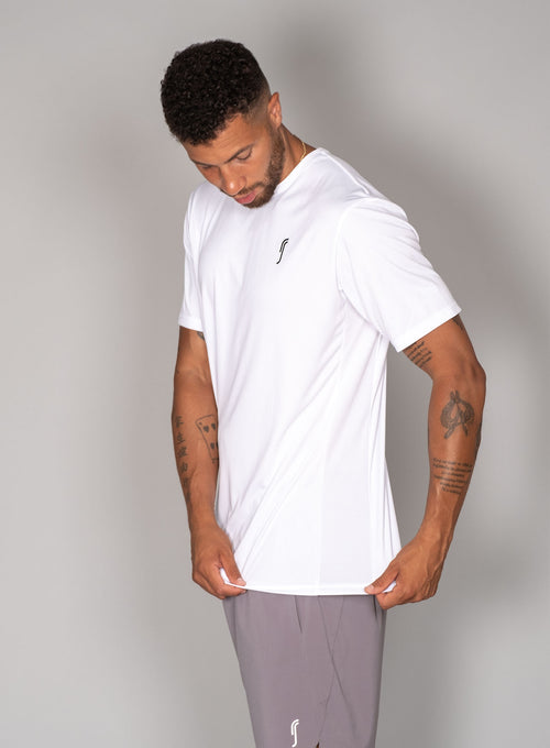 Men's Performance Tee - Side Mesh White