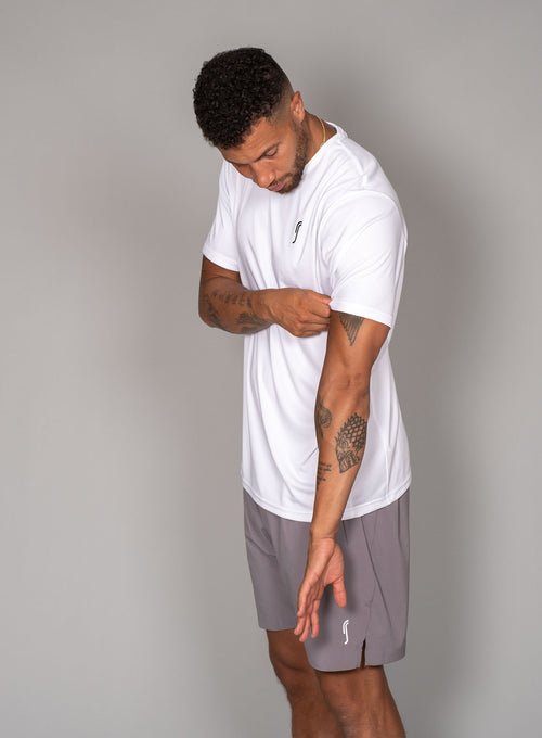 Men's Performance Tee - Side Mesh White