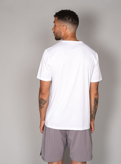 Men's Performance Tee - Side Mesh White