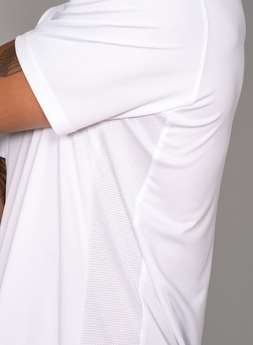 Men's Performance Tee - Side Mesh White