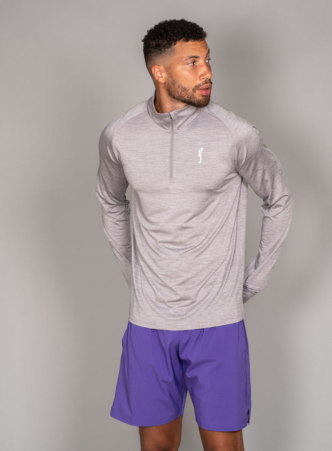 Men's Performance Half Zip Sweater Solid grey