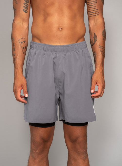 Men's Performance Shorts 2 in 1 Solid grey