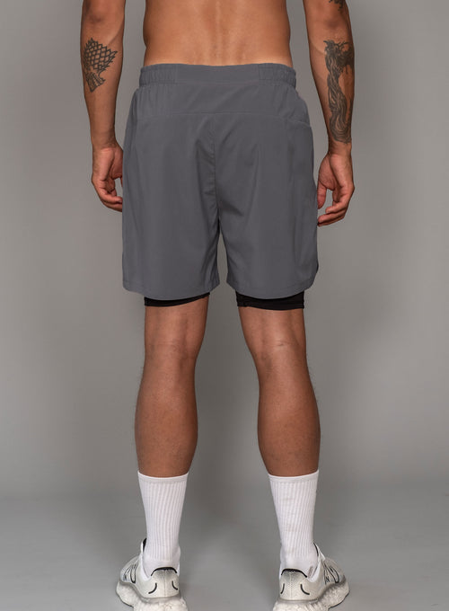 Men's Performance Shorts 2 in 1 Solid grey