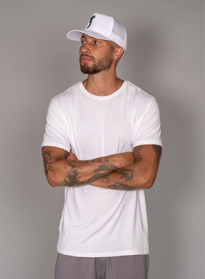 Men's Paris Modal T-shirt - Embroidery White