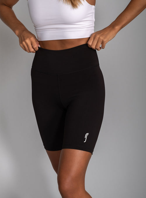 Women's Stretch Tech Biker Black