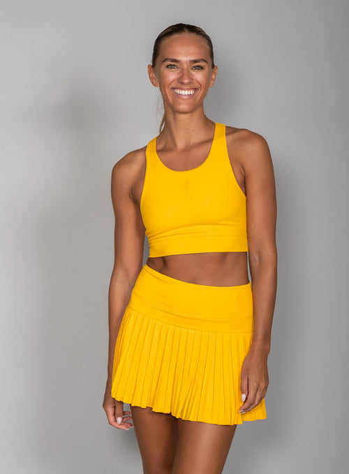 Women's Court Pleated Skirt Striking yellow