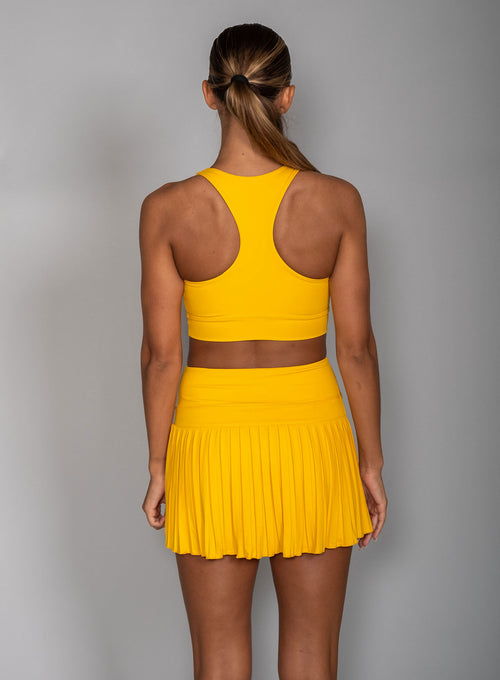 Women's Court Pleated Skirt Striking yellow