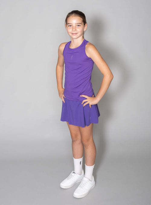 Girl's Performance Racerback - Mesh Deep purple