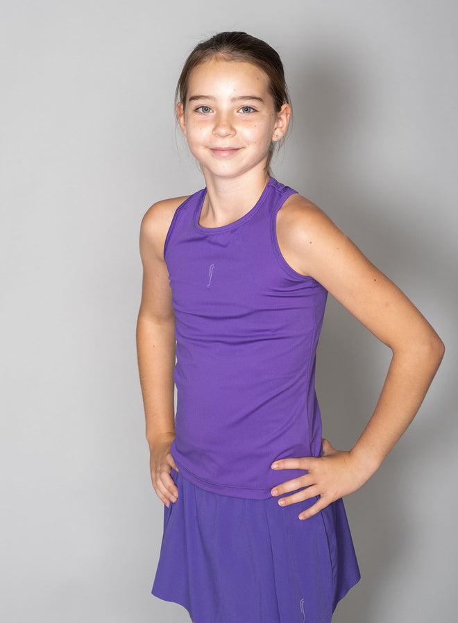 Girl's Performance Racerback - Mesh Deep purple