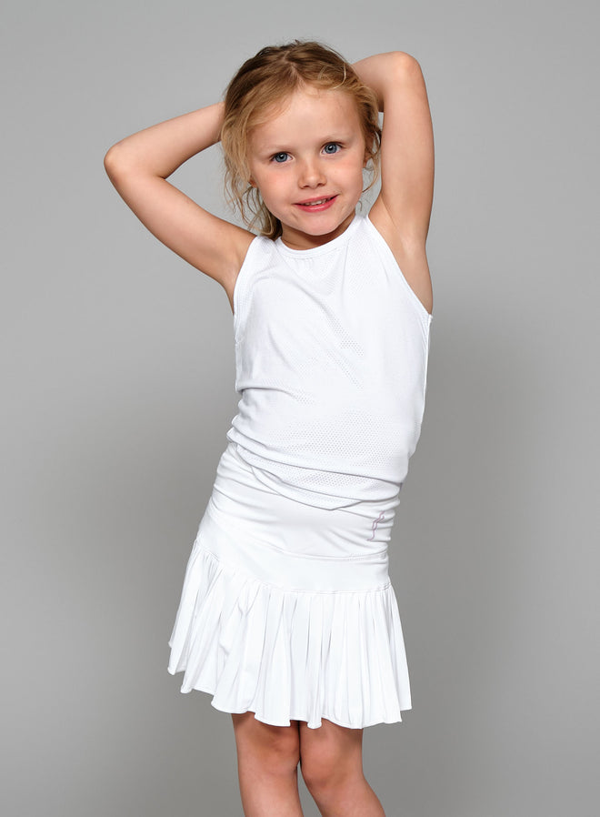 Girl's Mesh Tank White