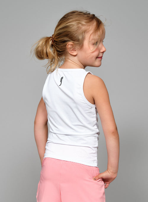 Girl's Mesh Tank White