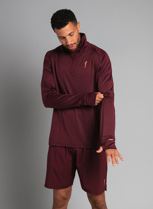 Men's Performance Half Zip Sweater bordeaux