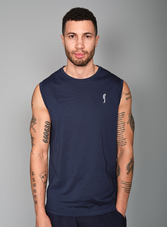 Men's Paris Cotton Tank Navy