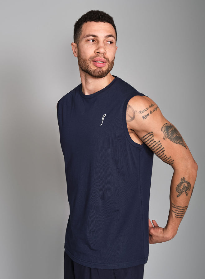 Men's Paris Cotton Tank Navy