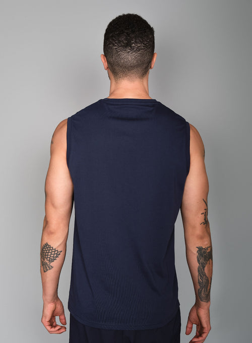 Men's Paris Cotton Tank Navy