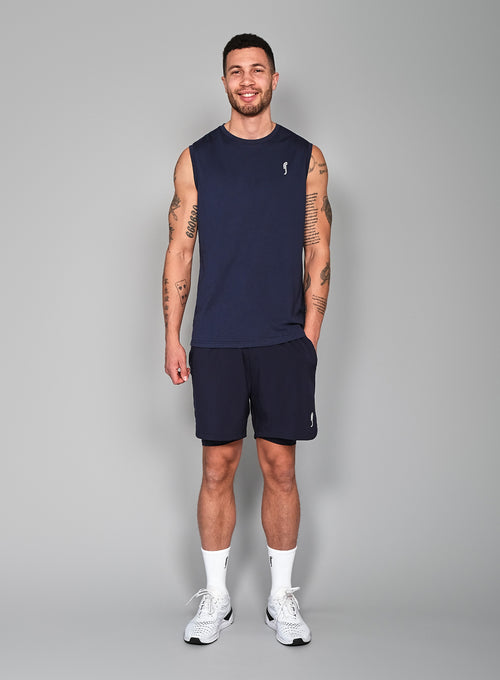 Men's Paris Cotton Tank Navy