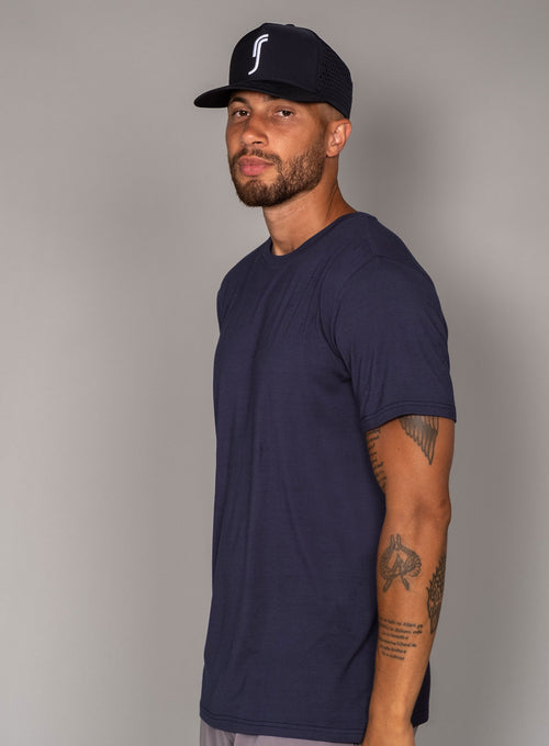 Men's Paris Modal T-shirt - Embroidery Navy