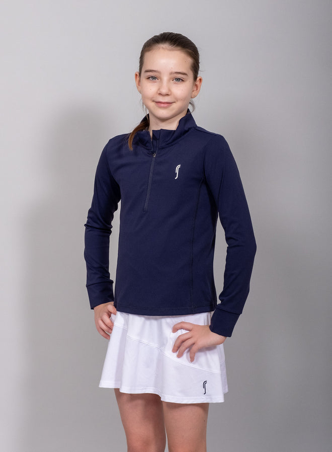 Girl's Stretch Tech Half Zip Sweater Navy