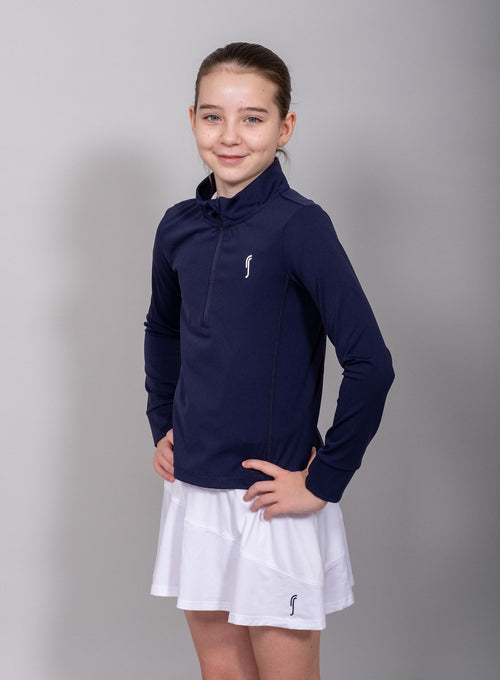 Girl's Stretch Tech Half Zip Sweater Navy