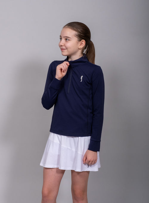 Girl's Stretch Tech Half Zip Sweater Navy