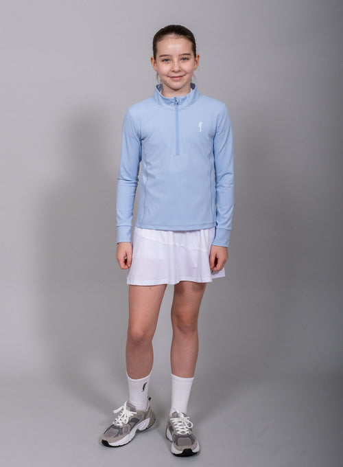 Girl's Stretch Tech Half Zip Sweate Soft Blue