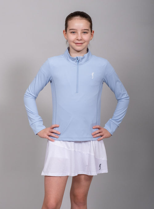 Girl's Stretch Tech Half Zip Sweate Soft Blue