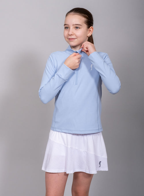 Girl's Stretch Tech Half Zip Sweate Soft Blue