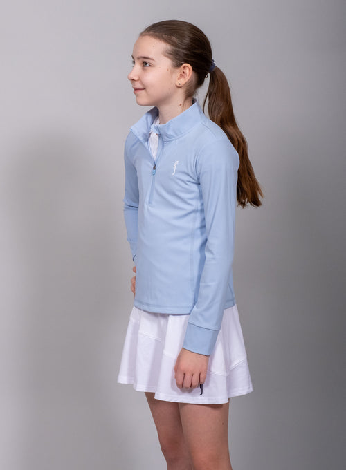 Girl's Stretch Tech Half Zip Sweate Soft Blue