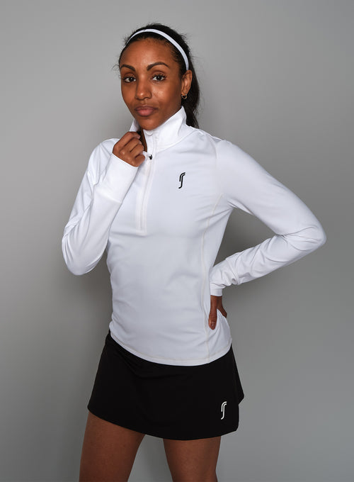 Women's Stretch Tech Half Zip Sweater White