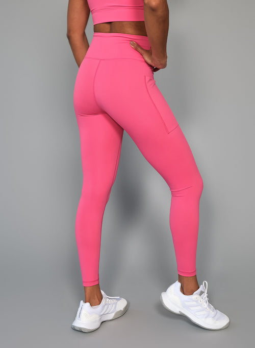 Women's Stretch Tech Side Pocket Tights Hot pink