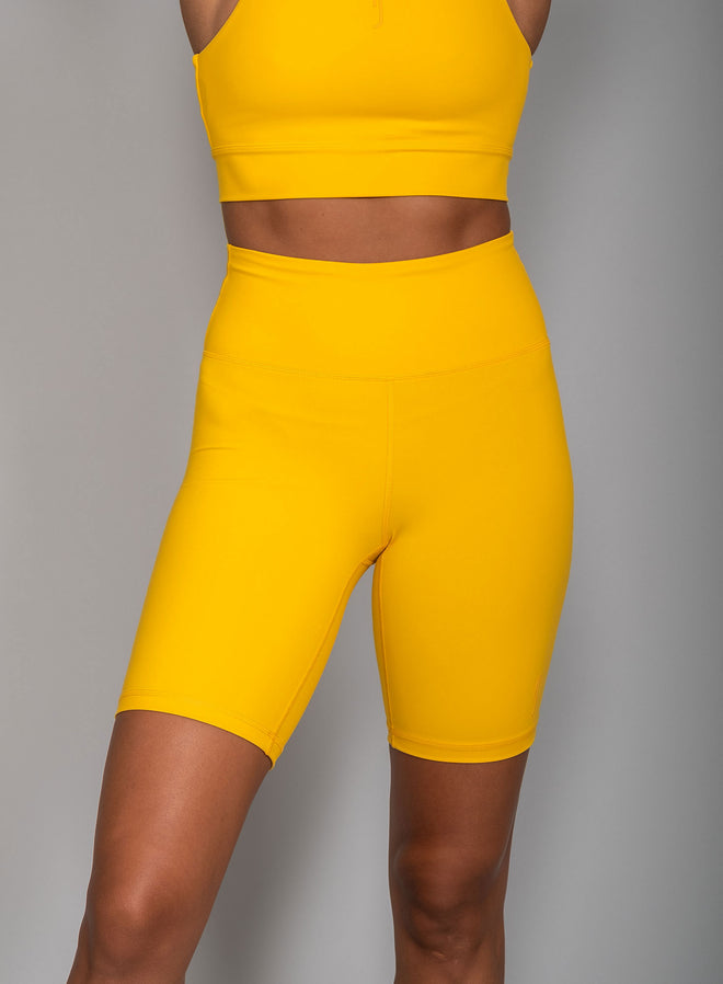 Women's Stretch Tech Biker Striking Yellow