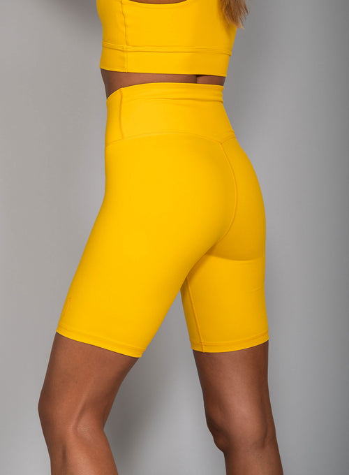 Women's Stretch Tech Biker Striking Yellow