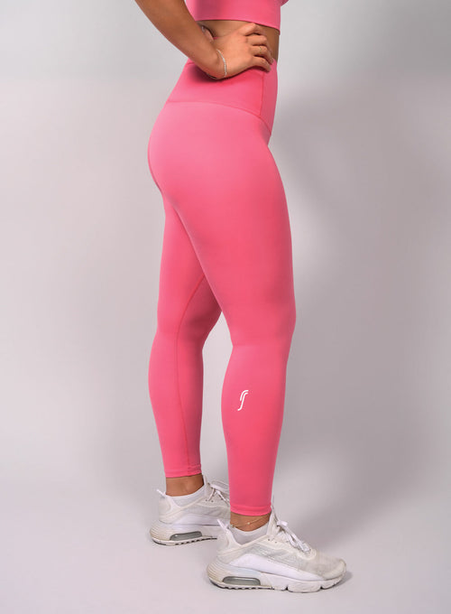 High Waist Tights Ball Pocket Backside Hot pink