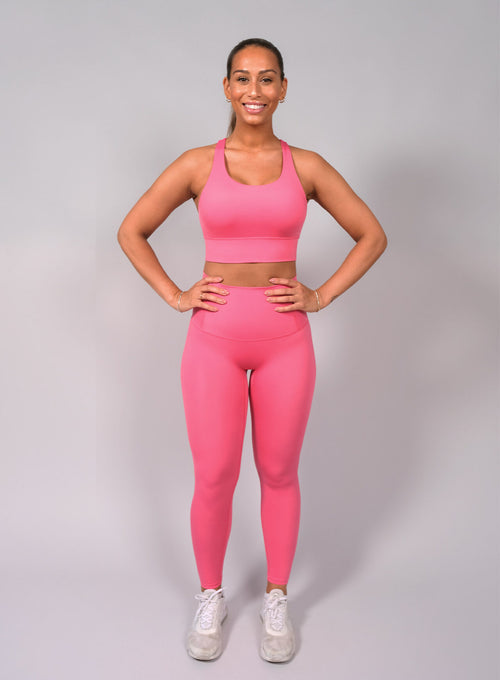 High Waist Tights Ball Pocket Backside Hot pink