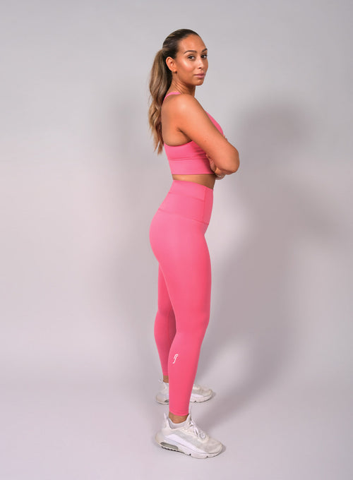 High Waist Tights Ball Pocket Backside Hot pink