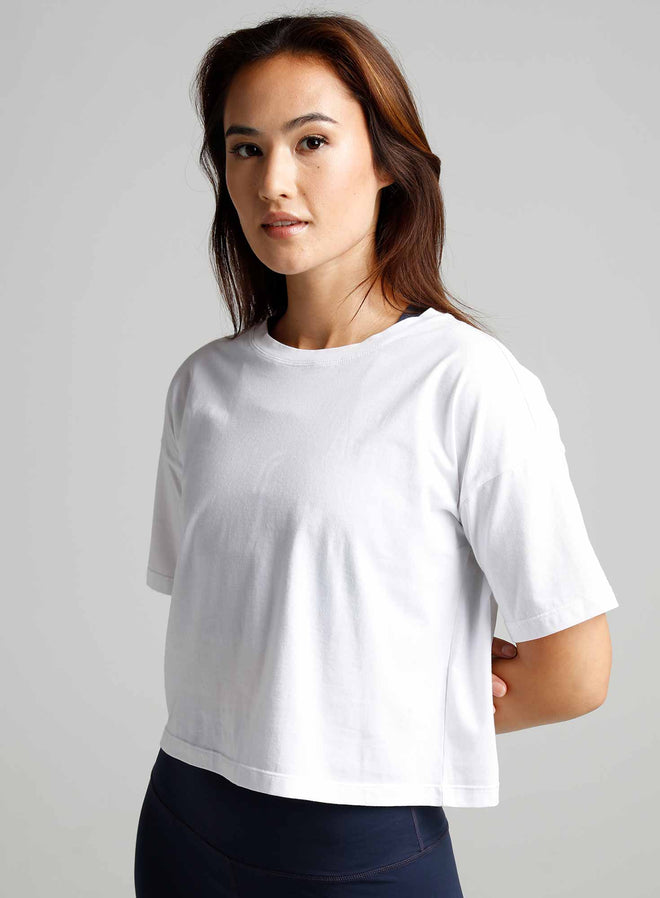 Crop Oversize Tee White